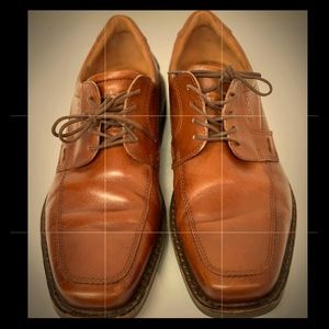 Men’s brown leather ecco Oxford tie shoes sz 43